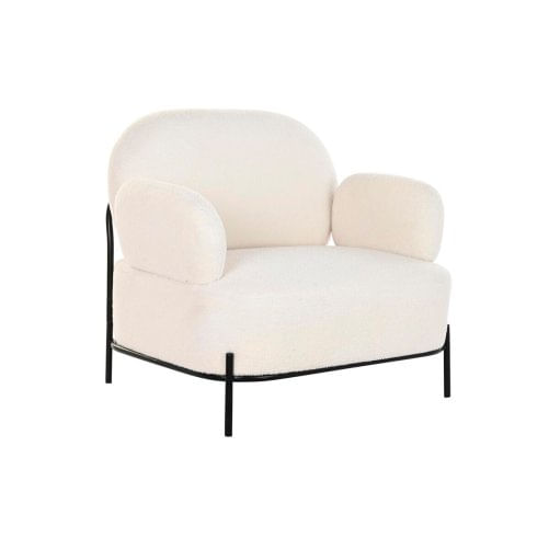 Poltrona DKD Home Decor Bianco Nero 86 x 74 x 77 cm