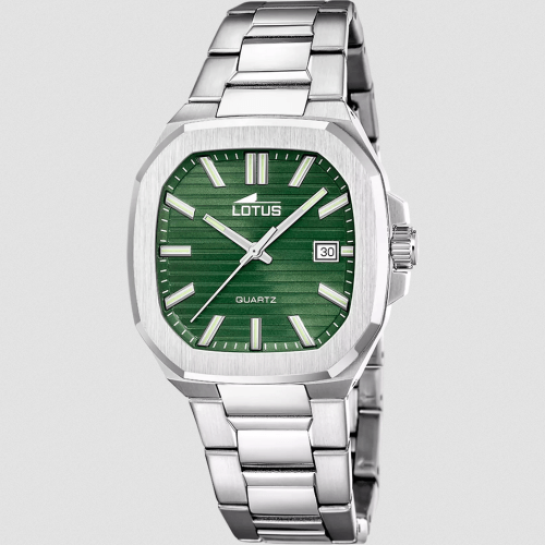 OROLOGIO DATA TEMPO UOMO LOTUS 19047 3 40 VERDE QUARZO ACCIAIO ORIGINALE AI 2026 Unica Verde