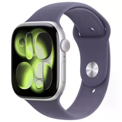 Apple Watch Series 11 GPS 46mm Cassa Alluminio Argento con Sport Band Viola Nebbia - S/M Apple, Watch Series 11 GPS, 46mm, Cassa Alluminio Argento, Sp