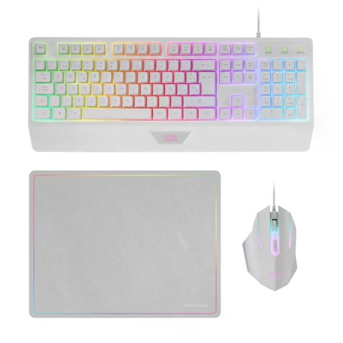 Mars Gaming MCP124W tastiera Mouse incluso USB AZERTY Francese Bianco