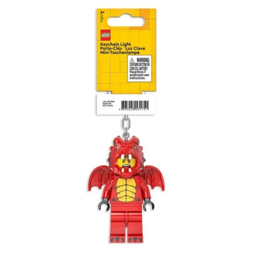 Lego Education Euromic 4006036-KE196H portachiavi e astuccio portachiavi Rosso, Giallo Lego Portachiavi Ragazzo con costume da Drago Torcia - LGL-KE19