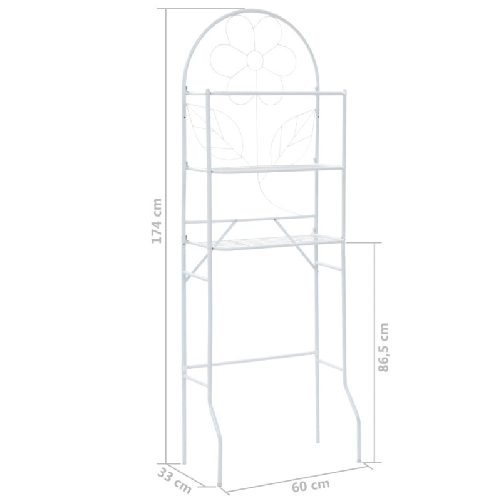 vidaXL Scaffale da Bagno 60x33x174 cm Bianco