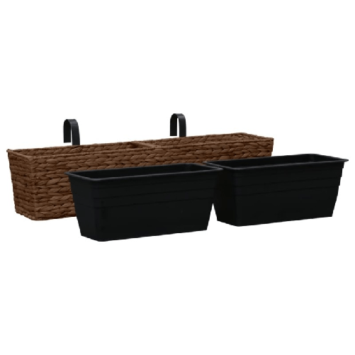 vidaXL Fioriere da Giardino 2 pz in Giacinto Intrecciato Marrone
