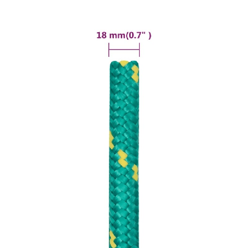 Corda Nautica Verde 18 mm 100 m in Polipropilene