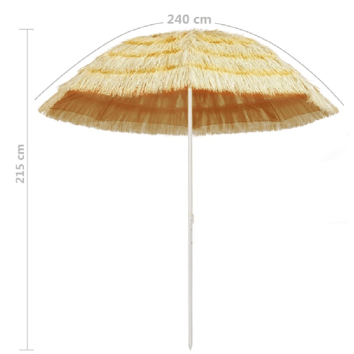 Ombrellone da Spiaggia 240 cm in Stile Hawaiano