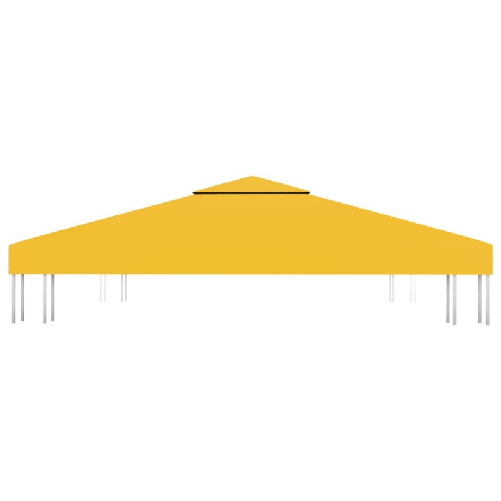 vidaXL Copertura Superiore per Gazebo a 2 Strati 310 g/m² 3x3 m Gialla