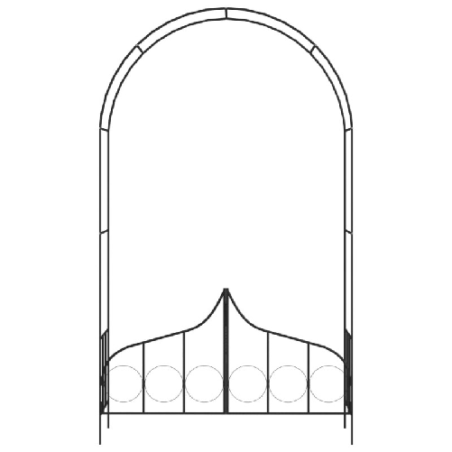vidaXL Arco da Giardino con Porta Nero 138x40x238 cm in Ferro