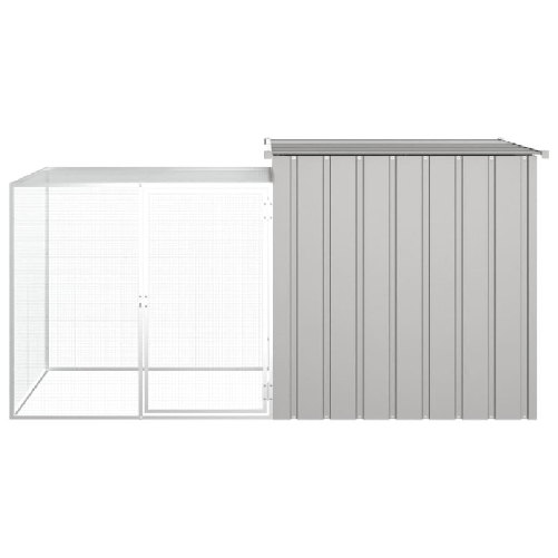 vidaXL Gabbia per Polli grigio 200x91x100 cm Acciaio Zincato