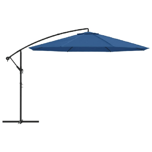 Ombrellone a Sbalzo con Palo in Alluminio 350 cm Blu