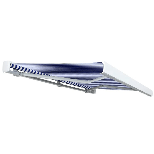 Tenda a Cassonetto Motorizzata 400x300 cm Blu e Bianco