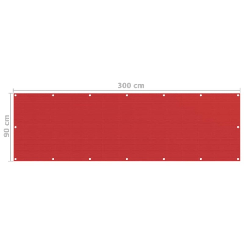 vidaXL Schermo Frangivista per Balcone Rosso 90x300 cm in HDPE