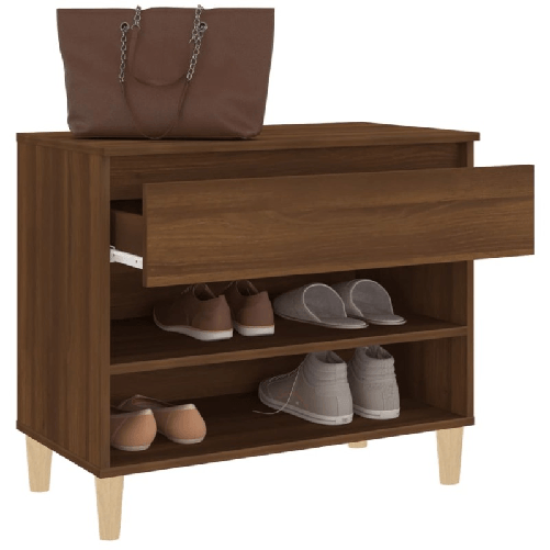 Scarpiera Rovere Marrone 70x36x60 cm in Legno Ingegnerizzato