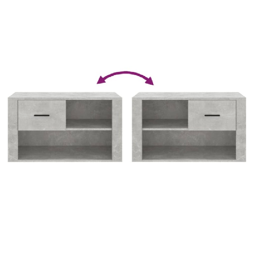 vidaXL Scarpiera Grigio Cemento 80x35x45 cm in Legno ingegnerizzato