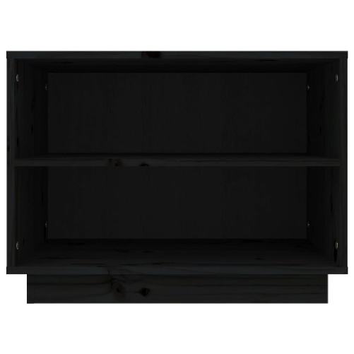 Scarpiera Nera 60x34x45 cm in Legno Massello di Pino
