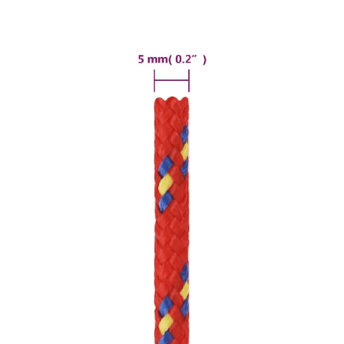vidaXL Corda Nautica Rossa 5 mm 50 m in Polipropilene