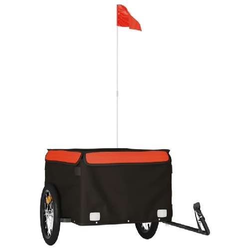 vidaXL Rimorchio da Bici da Carico Nero e Arancione 45 kg in Ferro