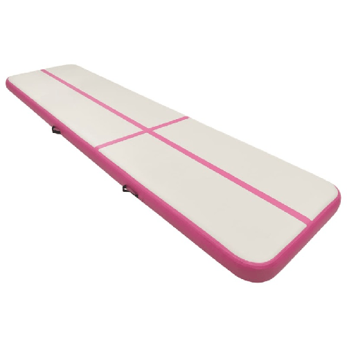 vidaXL Tappetino Ginnastica Gonfiabile con Pompa 600x100x15cm PVC Rosa