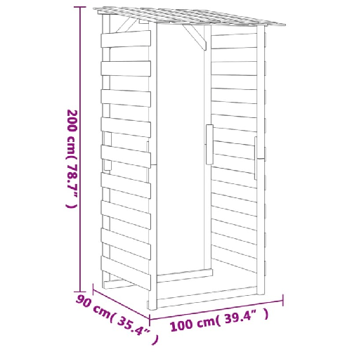 Pergole con Tetto 6 pz 100x90x200 cm Legno di Pino Impregnato
