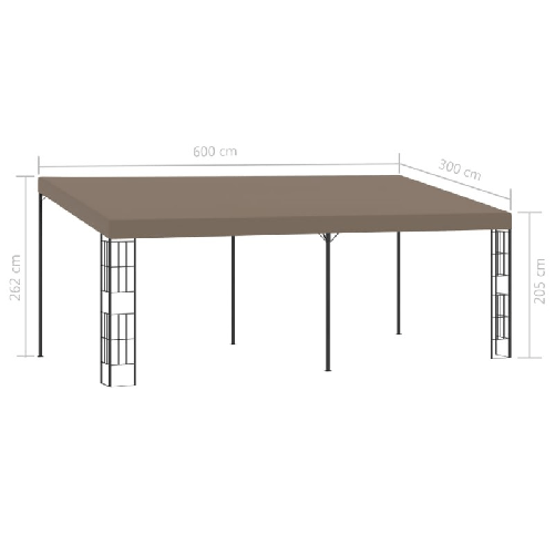 vidaXL Gazebo a Parete 6x3 m Talpa in Tessuto