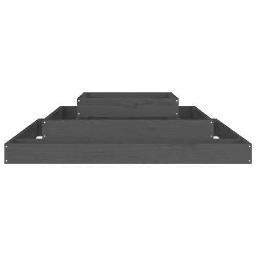 vidaXL Fioriera Grigia 110x110x27 cm in Legno Massello di Pino