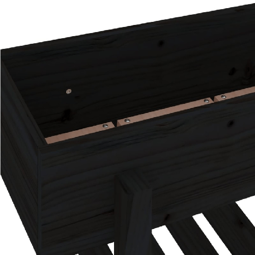 vidaXL Fioriera da Giardino Nera 62x30x69 cm Legno Massello di Pino