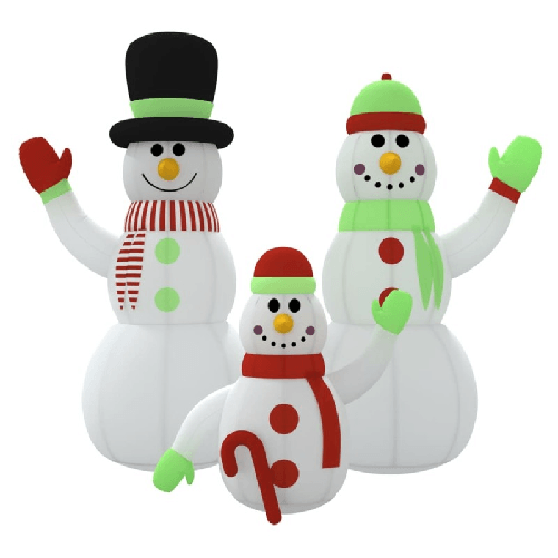 Famiglia Pupazzi di Neve Gonfiabili con LED 500 cm