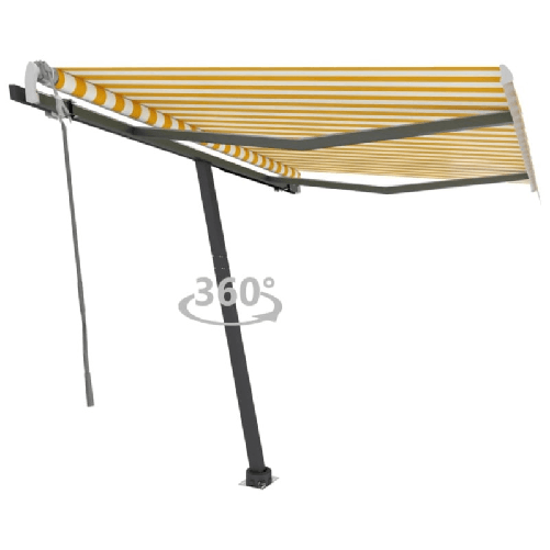 Tenda da Sole Retrattile Manuale 350x250 cm Gialla e Bianca