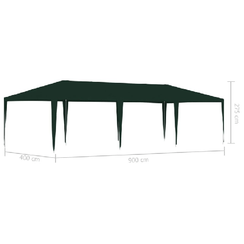 Gazebo Professionale 4x9 m Verde 90 g/m²
