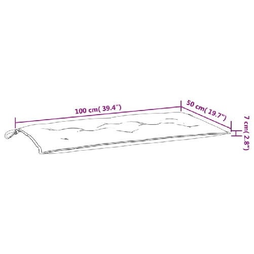vidaXL Cuscino per Panca a Foglie 100x50x7 cm in Tessuto Oxford