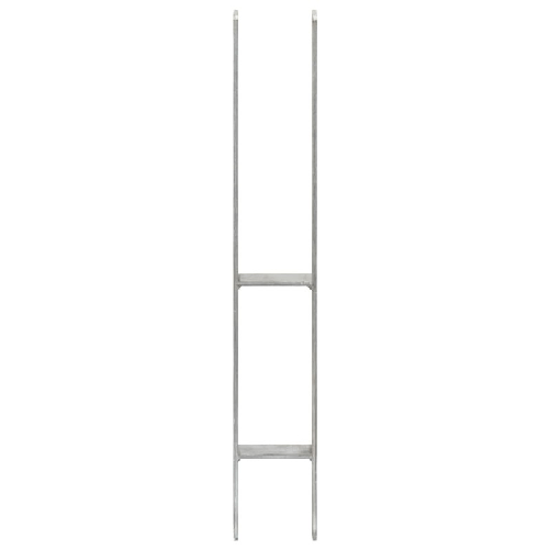 vidaXL Picchetti per Recinzione 2 pz Argento 8x6x60 cm Acciaio Zincato