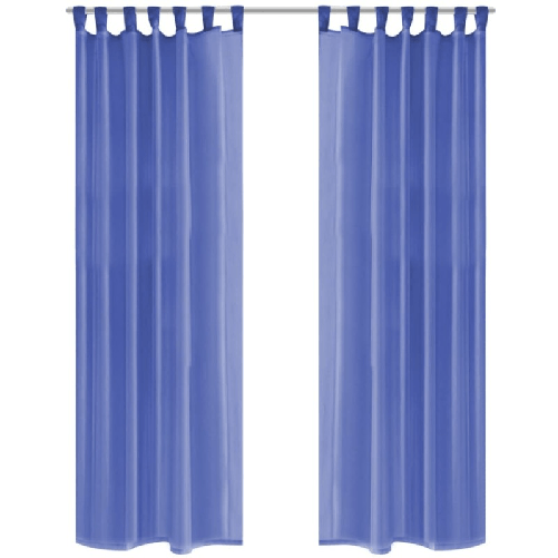vidaXL Tende in Voile 2 pz 140x225 cm Blu Reale