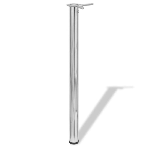 Gambe per Tavolo 4 pz Altezza Regolabile Cromate 870 mm