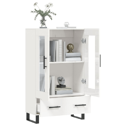 vidaXL Credenza Bianco Lucido 69,5x31x115 cm in Legno ingegnerizzato