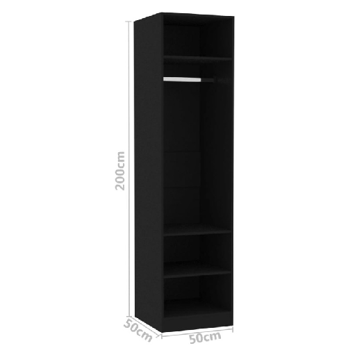 vidaXL Armadio Nero 50x50x200 cm in Truciolato