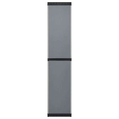 vidaXL Armadietto da Giardino con 3 Ripiani Grigio e Nero 34x40x168 cm