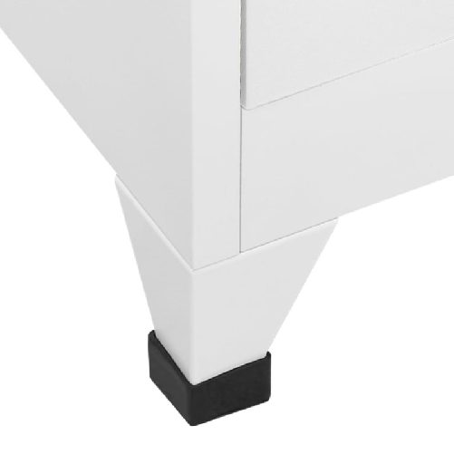 Armadietto con Serratura Bianco 90x45x180 cm in Acciaio