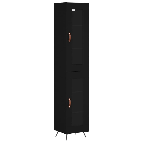 vidaXL Credenza Nera 34,5x34x180 cm in Legno ingegnerizzato