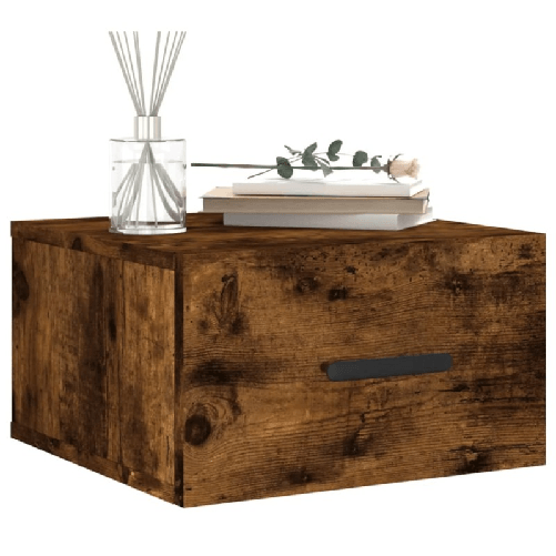 vidaXL Comodini a Muro 2 pz Rovere Fumo 35x35x20 cm