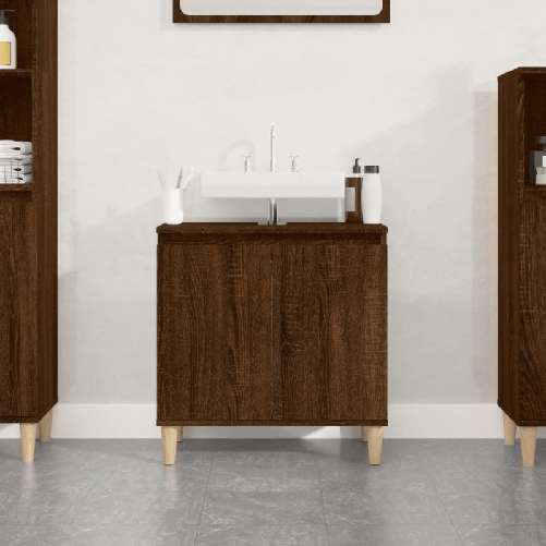 vidaXL Mobile Lavabo Rovere Marrone 58x33x60 cm in Legno ingegnerizzato