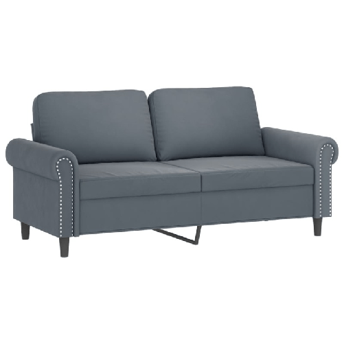 vidaXL Set di Divani 2 pz con Cuscini Grigio Scuro in Velluto
