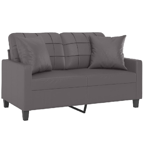 vidaXL Divano a 2 Posti con Cuscini Grigio 120 cm in Similpelle