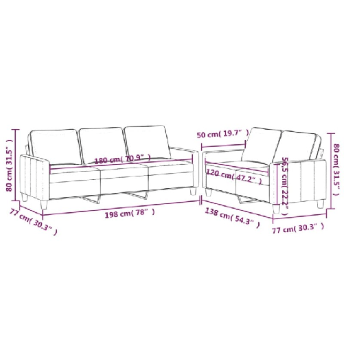 vidaXL Set di Divani 2 pz con Cuscini Grigio Scuro in Velluto