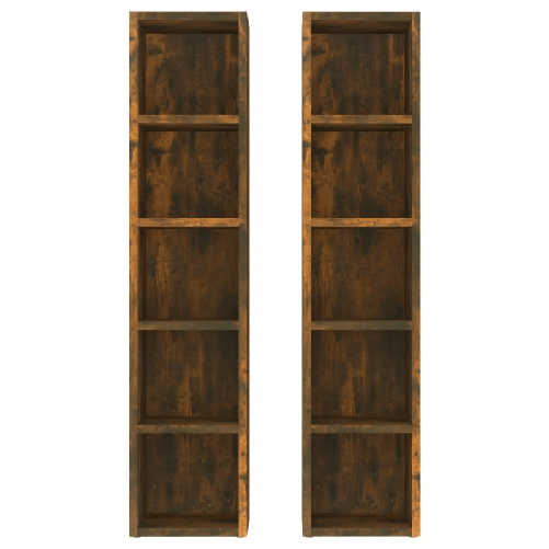 Mobili Porta CD 2pz Rovere Fumo 21x16x93,5cm Legno Multistrato
