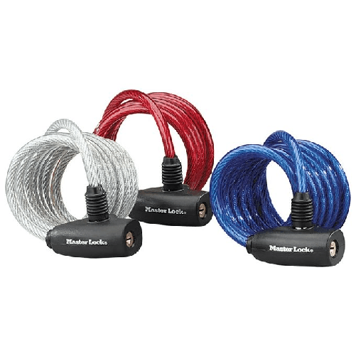 Masterlock MASTER LOCK 8127EURTRI antifurto per bicicletta Blu, Rosso, Trasparente 1800 mm