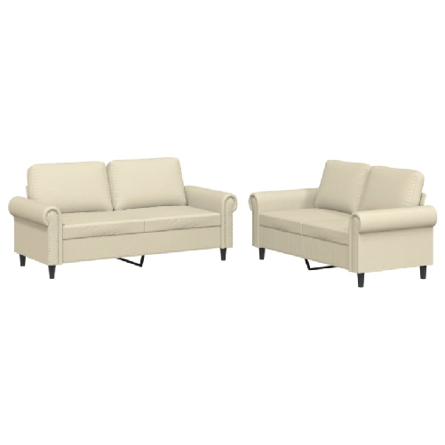 vidaXL Set di Divani 2 pz con Cuscini crema in Similpelle