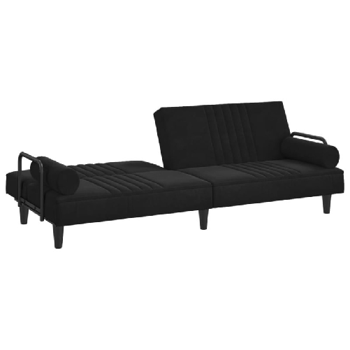 vidaXL Divano Letto con Braccioli Nero in Velluto