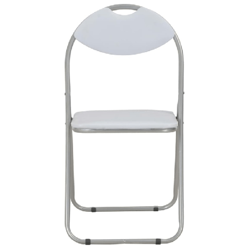 vidaXL Sedie da Pranzo Pieghevoli 4 pz Bianche in Similpelle