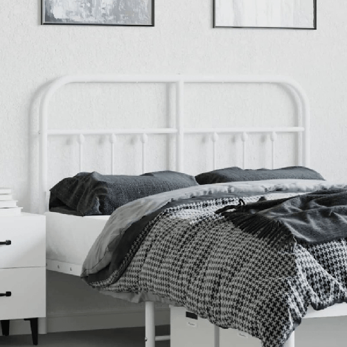 vidaXL Testiera in Metallo Bianco 120 cm