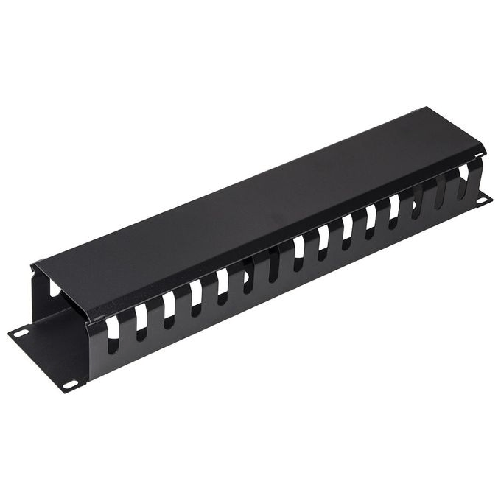 Link pannello guidacavi per armadi rack 19 2u a gabbia nero 483x88x70 mm in metallo