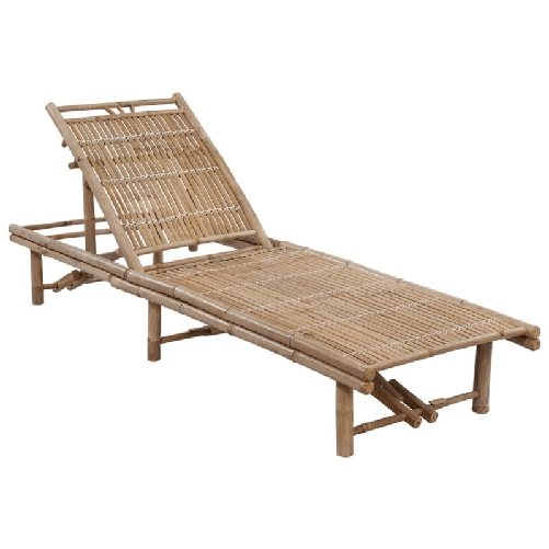 vidaXL Lettino Prendisole da Giardino con Cuscino in Bambù